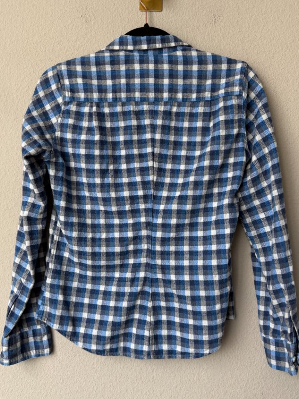 Frank & Eileen Barry Blue White Plaid Shirt Size XS - Picture 4 of 4
